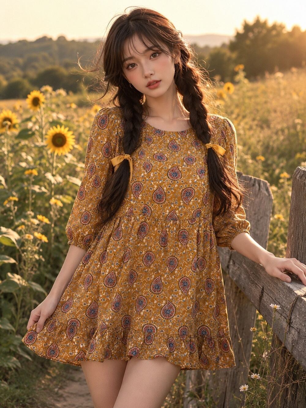Zara Wandering Soul Golden hour boho prairie flowy mini dress Read Descrip